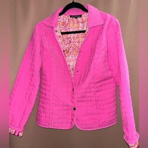 Briggs New York Pink  Floral Lined jacket size 12